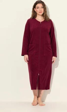 Damen Bademantel Frottee 2-Wege-Reissverschluss Langarm