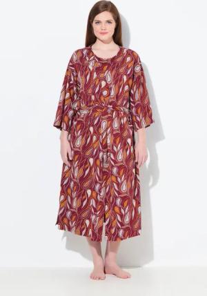 Damen Bademantel Paisley Kimono-Form 3/4-Arm Biobaumwolle