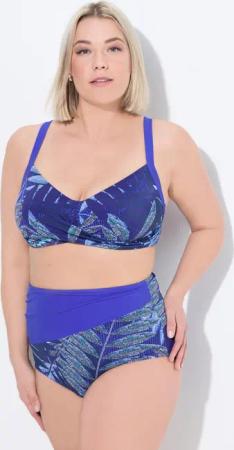 Damen Bikini Farnmuster Softcups drapiert