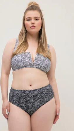 Damen Bikini-Slip High Waist Dot Print Shaping