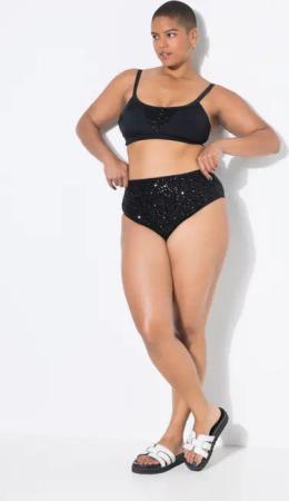 Damen Bikini-Slip HighWaist Pailletten Shaping