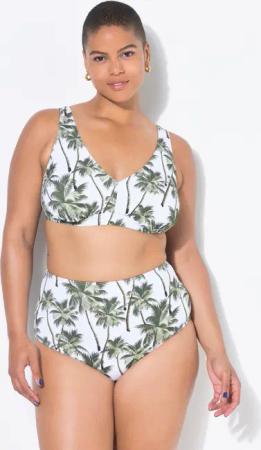 Damen Bikini-Slip HighWaist Palmenprint Shaping