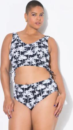 Damen Bikini-Slip HighWaist Palmenprint Shaping