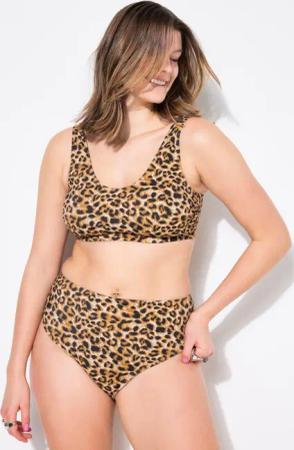 Damen Bikini Slip Panty Leo High Waist Shaping