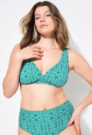 Damen Bikini-Top herausnehmbare Softcups Ikat-Print