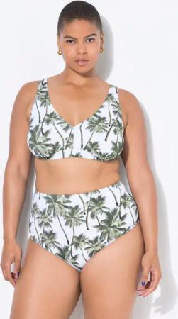 Damen Bikini-Top Softcups Palmenprint Shaping