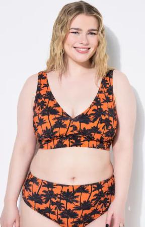 Damen Bikini-Top Softcups Palmenprint Shaping