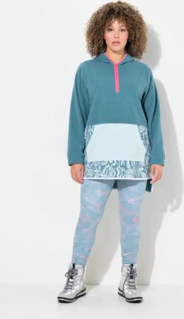 Damen Fleece-Hoodie Kängurutasche Kapuze Langarm