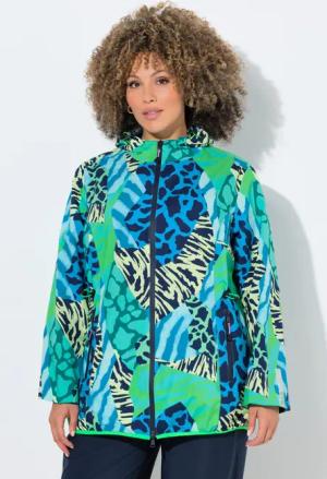 Damen Funktions-Regenjacke Animalmuster Reflektor Packsack