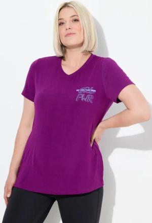 Damen Funktions-Shirt Cut-Outs V-Ausschnitt Halbarm recycelt