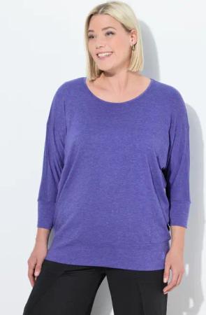 Damen Funktions-Shirt Oversized U-Boot-Ausschnitt 3/4-Arm