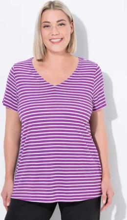 Damen Funktions-Shirt Ringel Classic V-Ausschnitt Halbarm