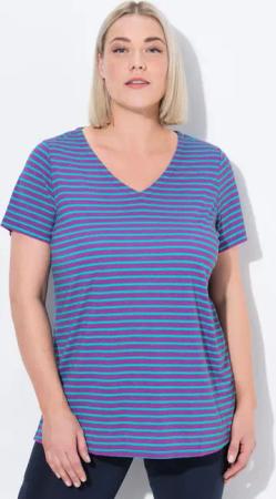 Damen Funktions-Shirt Ringel Classic V-Ausschnitt Halbarm