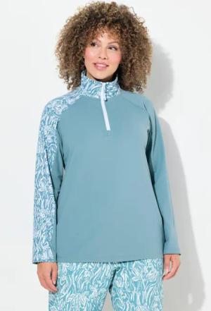 Damen Funktions-Shirt Slim Zipper Stehkragen Langarm