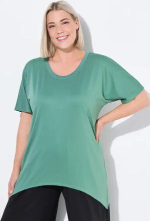 Damen Funktions-Shirt Zipfelsaum Rundhals Fledermaus-Halbarm