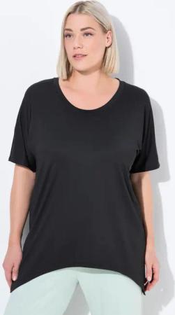 Damen Funktions-Shirt Zipfelsaum Rundhals Fledermaus-Halbarm