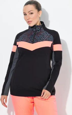 Damen Funktions-Troyershirt Slim Stehkragen Langarm recycelt