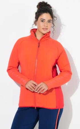 Damen Funktionsjacke Kapuze Stehkragen 2-Wege-Zipper