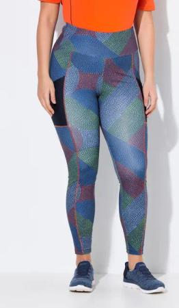 Damen Funktionsleggings Flechtmuster Mesh-Tasche recycelt