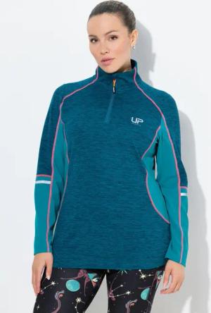 Damen Funktionsshirt Slim Stehkragen Zipper Langarm