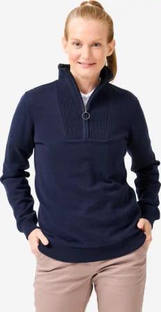Damen Golf Pullover Stehkragen winddicht mit Reißverschluss - MW500 marineblau