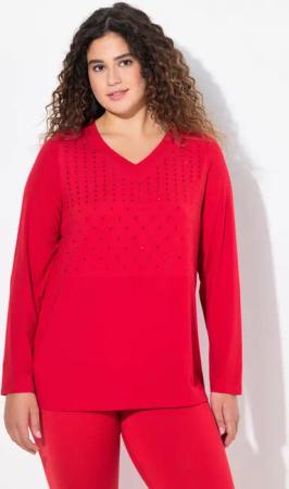 Damen Langarmshirt antibakteriell V-Ausschnitt Langarm