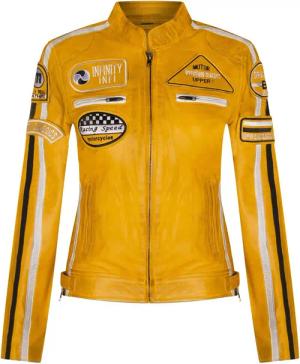 Damen-Lederjacke mit Biker-Rennabzeichen-Agadir