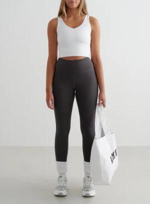 Damen Leggings Feuchtigkeitsableitend Kniebeugensicher Dunkelgrau