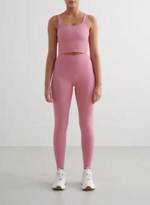 Damen Leggings Gerippt Nahtlos Wüstenrose
