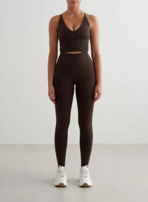 Damen Leggings Nahtlos Schokolade