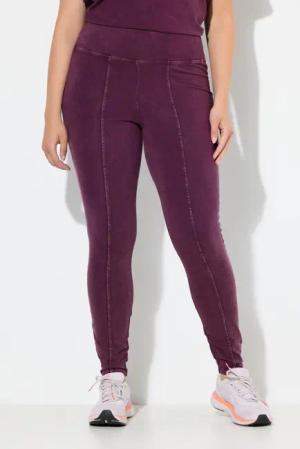 Damen Leggings Vintage-Look schmales Bein High Waist Tasche