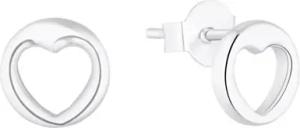 Damen Ohrstecker Kreis mit Herz aus 925er Silber