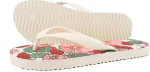 Damen originals*flower power Zehentrenner Creme Mehrfarbig
