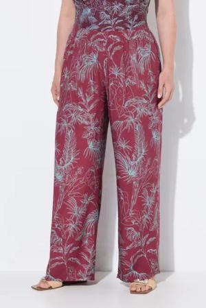 Damen Palazzohose Dschungel weites Bein Elastikbund
