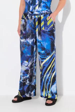 Damen Palazzohose weites gerades Bein Elastikbund