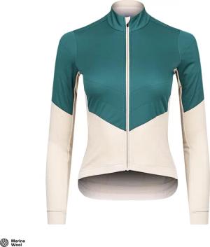 Damen Rad Langarmtrikot Winddicht Signature Block Pelikan