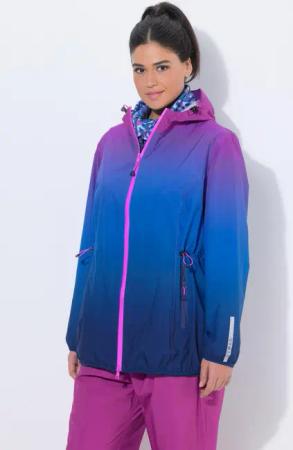 Damen Regenjacke leicht wasserdicht Kapuze Zipptaschen