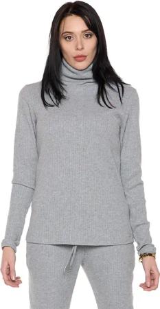 Damen-Ripp-T-Shirt Pearl