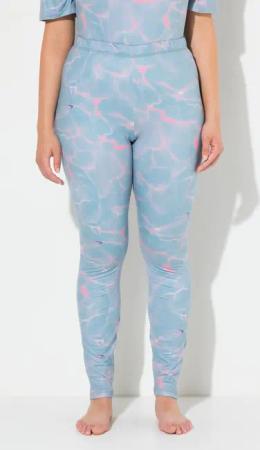 Damen Ski-Funktionsleggings Wellenmuster Elastikbund recycelt