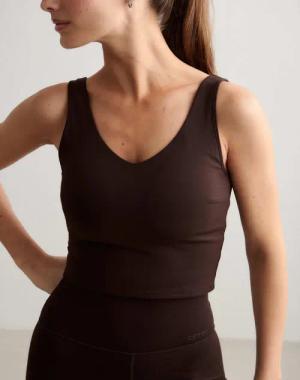 Damen Sport-BH mit V-Ausschnitt Bralette Schokolade