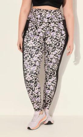 Damen Sport-Leggings Leomuster schnelltrocknend recycelt