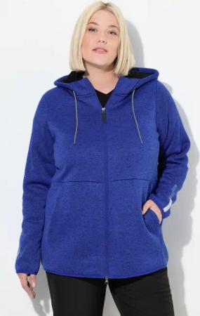 Damen Strickfleece-Jacke Teddyfleece 2-Wege-Zipper Reflektor