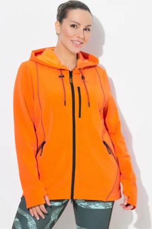 Damen Sweatjacke 2-Wege-Zipper Kapuze Daumenloch