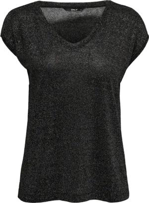 Damen-T-Shirt Only Silvery Kurzärmelig col V lurex