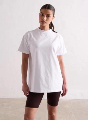 Damen T-Shirt Übergroße Weiß