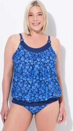 Damen Tankini Fische Softcups Elastiksaum Träger verstellbar