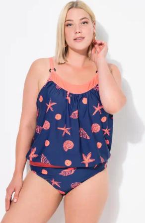 Damen Tankini Meerestiere Softcups Träger verstellbar