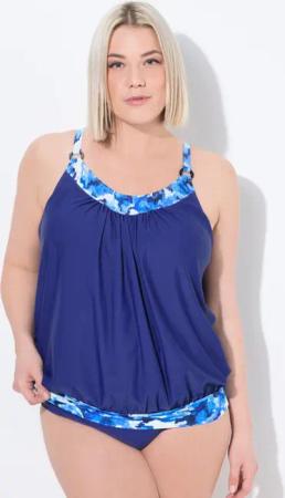 Damen Tankini Musterdetails Softcups Träger verstellbar