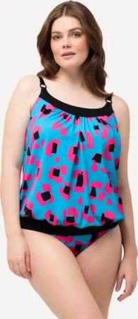 Damen Tankini Neon-Leomuster Softcups Träger verstellbar