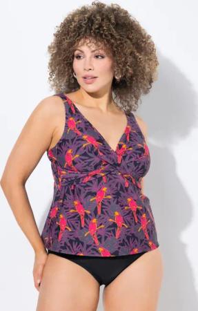 Damen Tankini Papageien Softcups Zierschleife recycelt